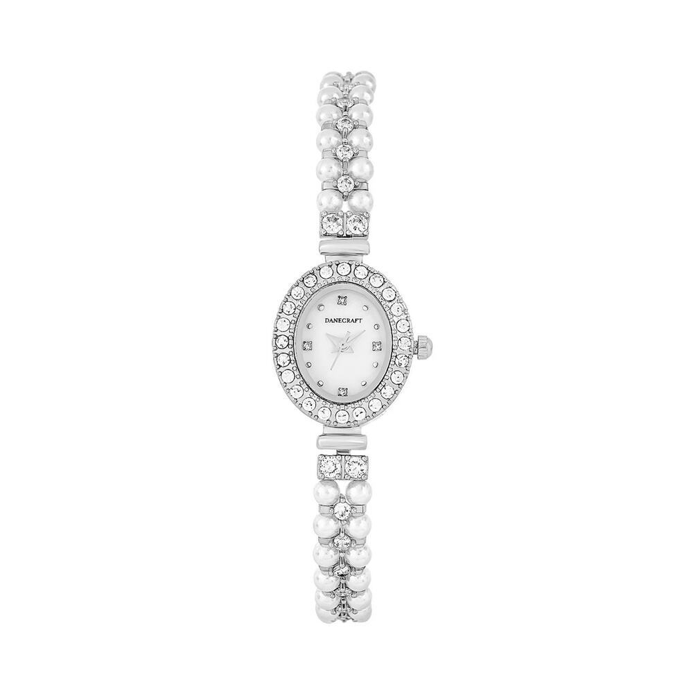 Danecraft Women’s Silver-Plated Oval Watch Quartz | NWT